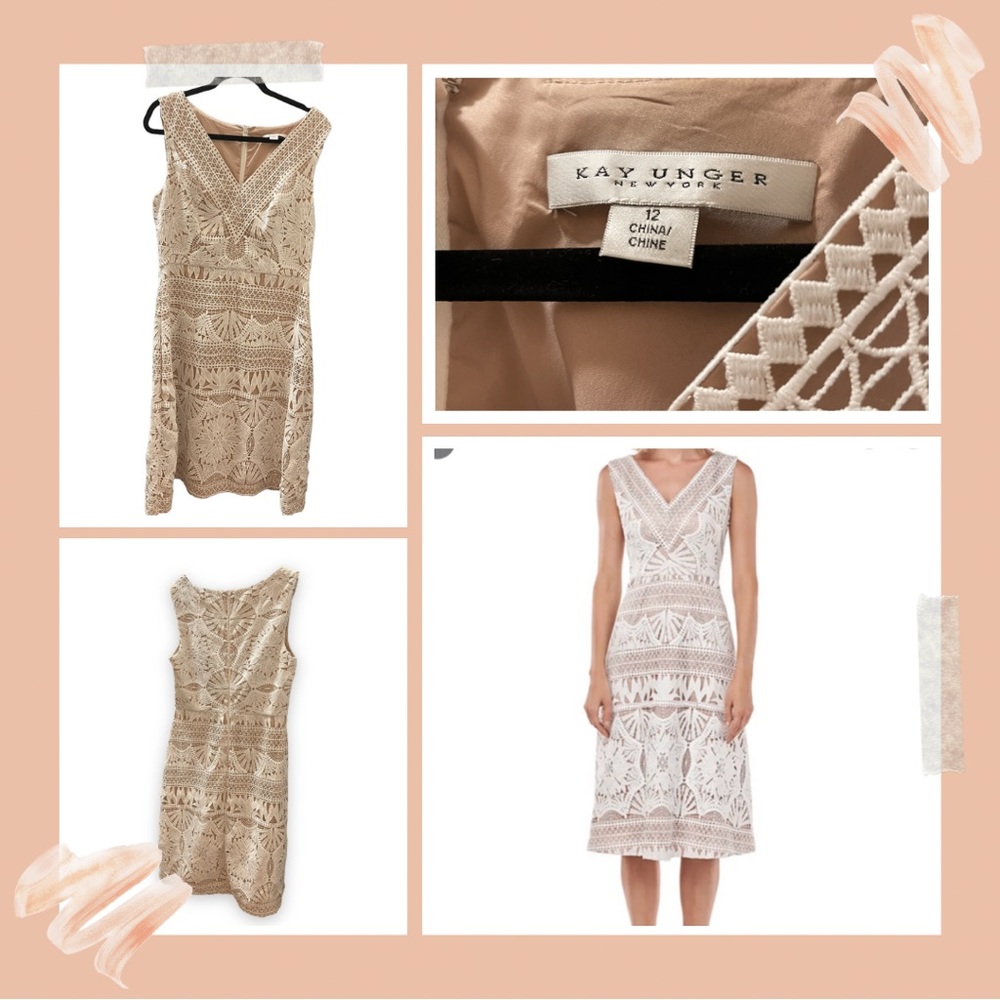 Kay Unger Midi Lace Dress